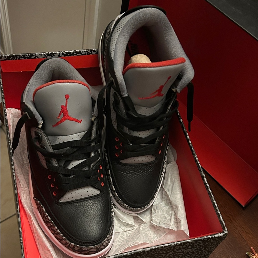 Jordan Black and Red Athletic Shoes